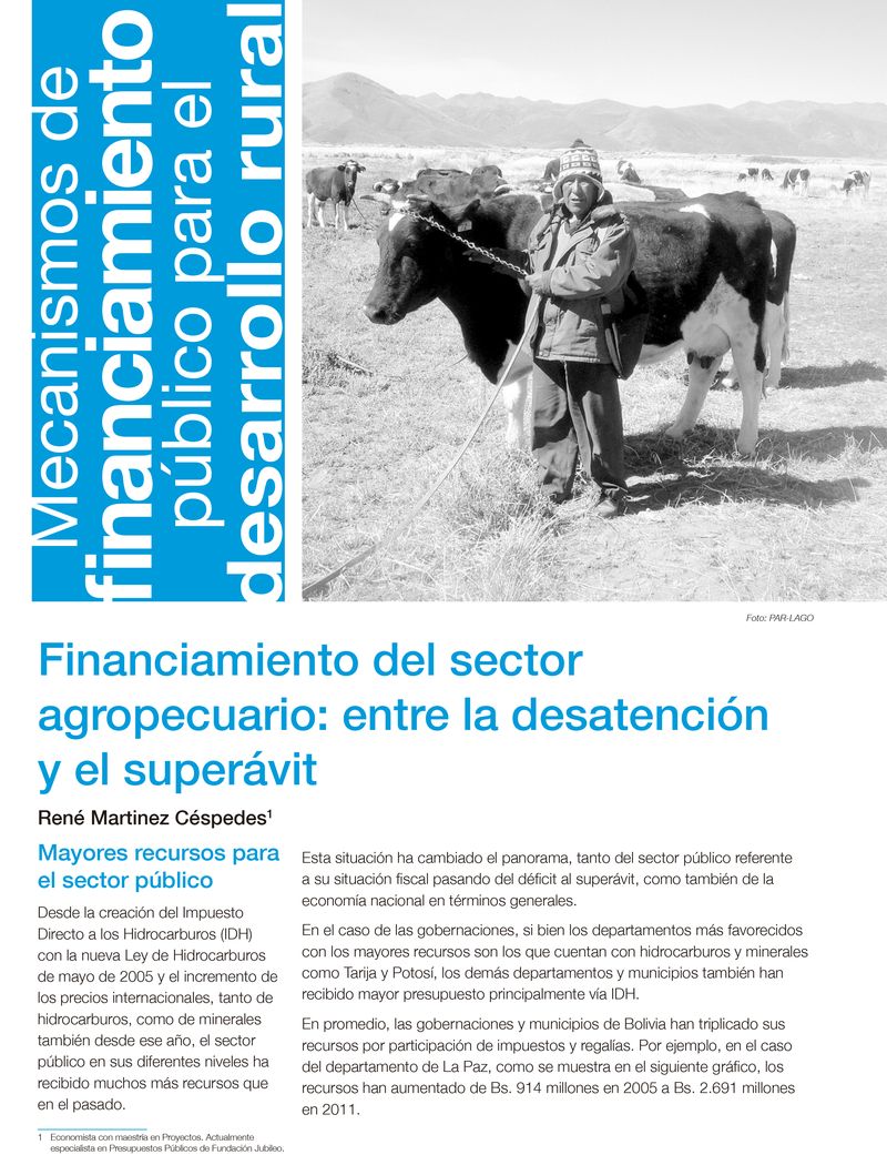 Mecanismos de financiamiento público para el desarrollo rural